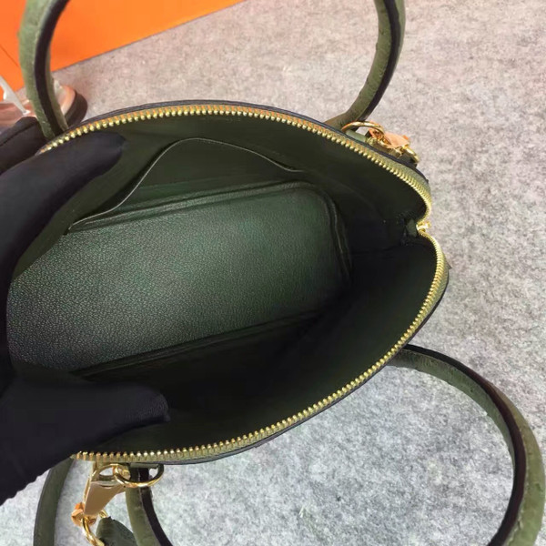 Hermes Vert Anis Bolide 27cm Bag Ostrich Leather