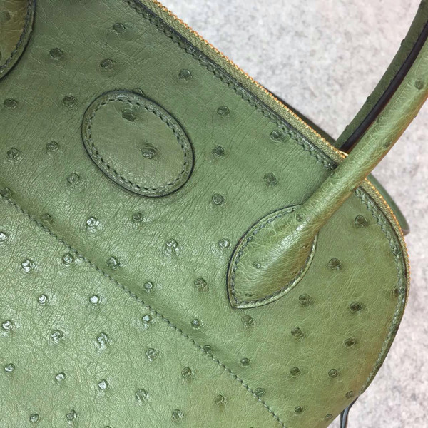 Hermes Vert Anis Bolide 27cm Bag Ostrich Leather
