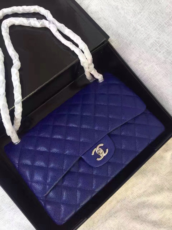 Chanel Reissue 2.55 Flap Bag size 227 in Blue Caviar Leather