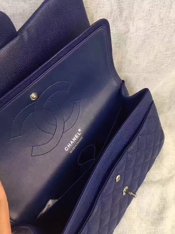 Chanel Reissue 2.55 Flap Bag size 227 in Blue Caviar Leather