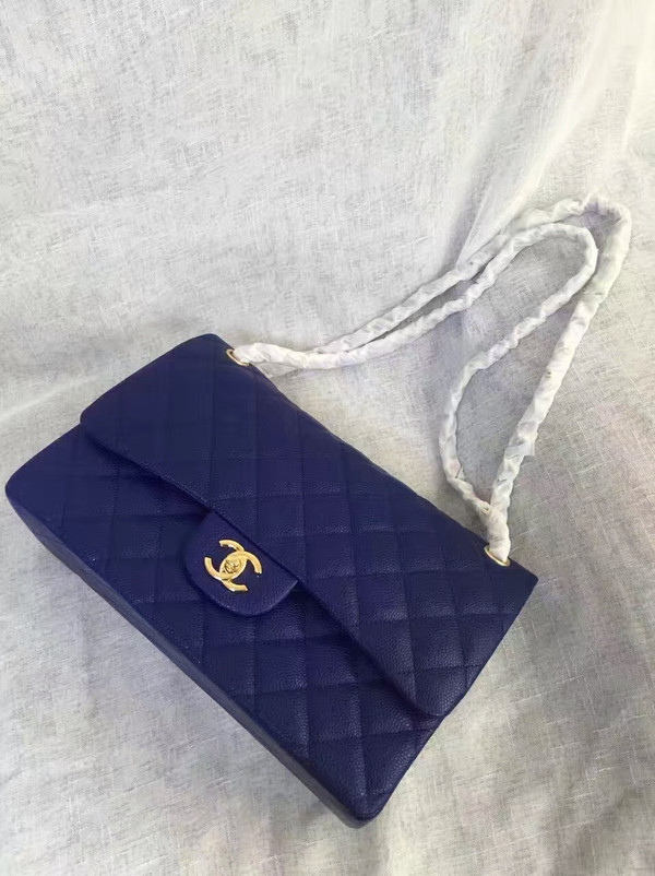 Chanel Reissue 2.55 Flap Bag size 227 in Blue Caviar Leather