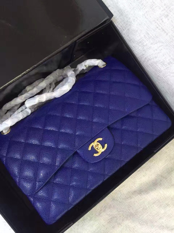 Chanel Reissue 2.55 Flap Bag size 227 in Blue Caviar Leather
