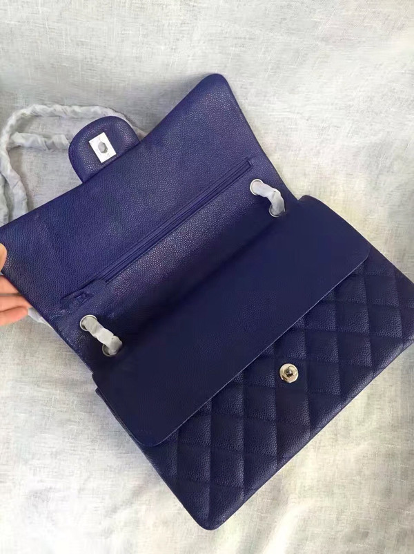 Chanel Reissue 2.55 Flap Bag size 227 in Blue Caviar Leather