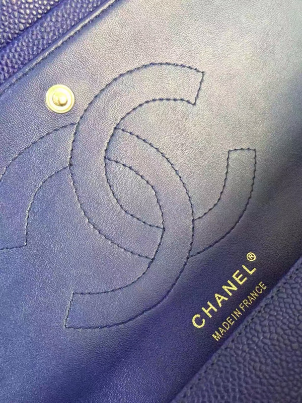 Chanel Reissue 2.55 Flap Bag size 227 in Blue Caviar Leather