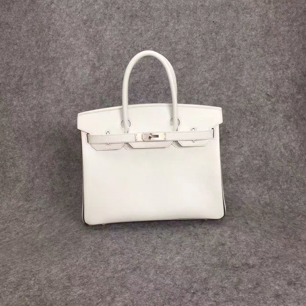 Hermes White Birkin Bag 30cm Epsom Palladium Hardware