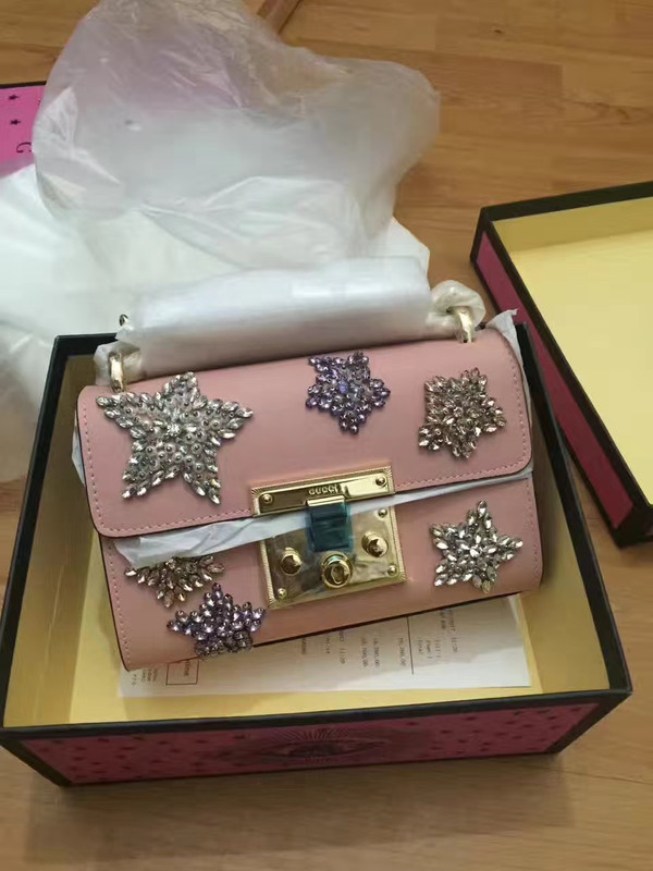 Gucci Limited Edition Padlock embroidered leather shoulder bag