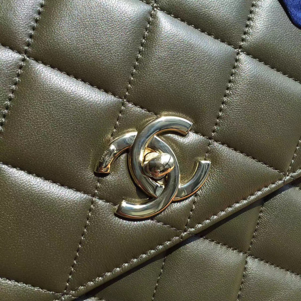 Chanel Flap Bag With Top Handle Green