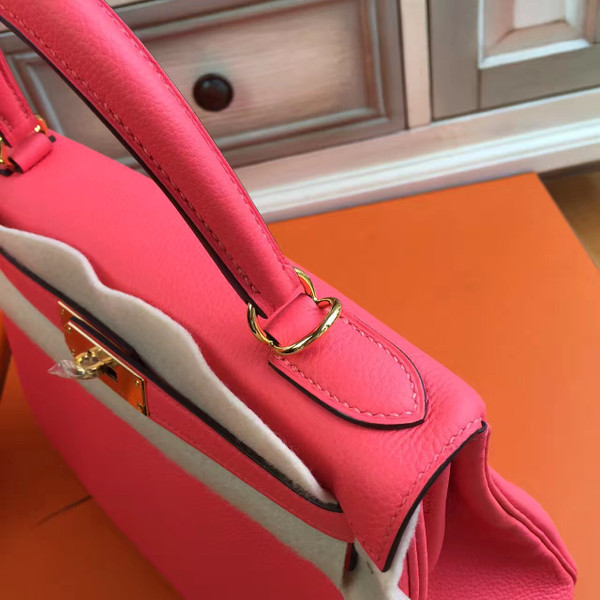 Hermes Rose Kelly 28 cm Togo Gold Hardware