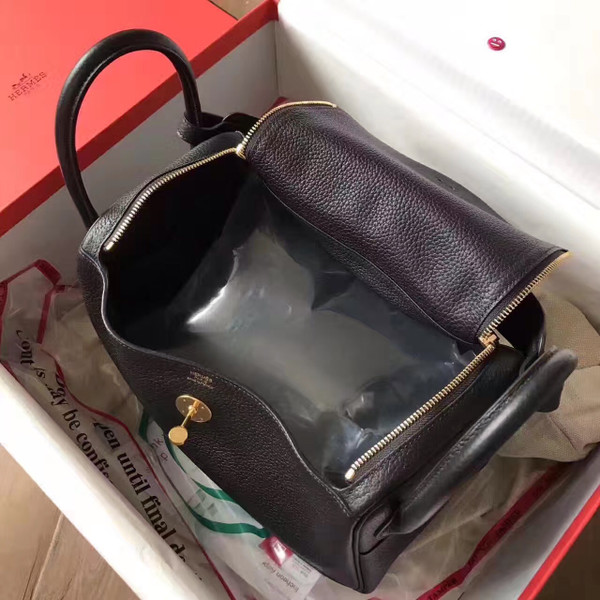 Hermes Lindy 30 Black Togo Gold HW