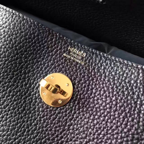 Hermes Lindy 30 Black Togo Gold HW