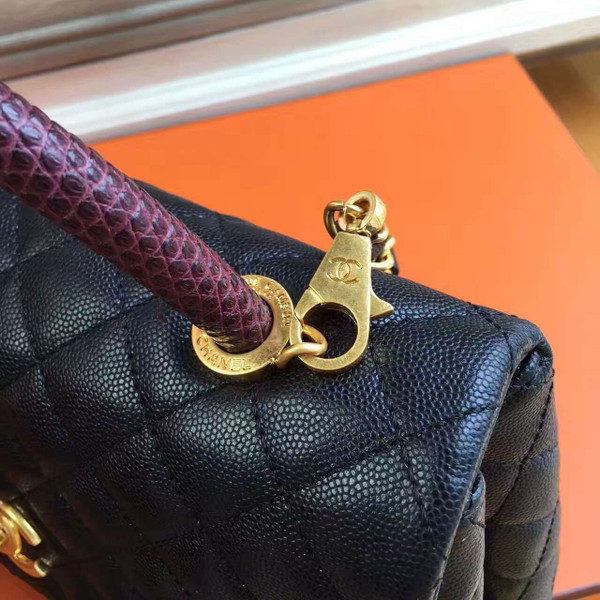 Chanel Coco Handle Bag with Lizard Handle Style Code A92992