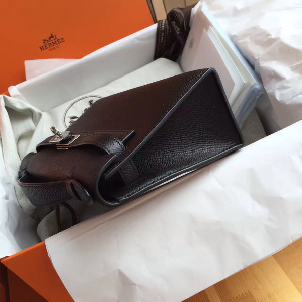 Hermès Black Mini Kelly Pochette Epsom leather Palladium hardware
