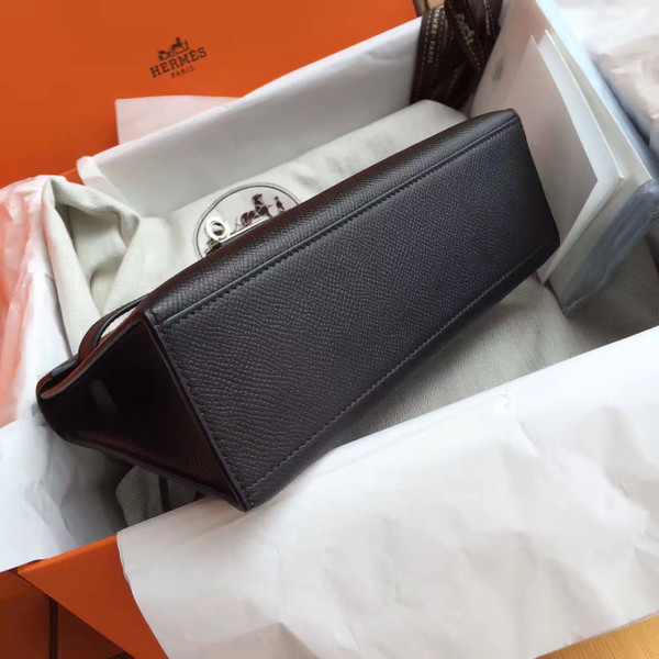 Hermès Black Mini Kelly Pochette Epsom leather Palladium hardware