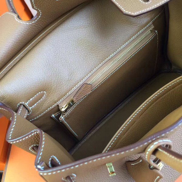 Hermes Noisette Birkin 25 Togo leather Gold Hardware