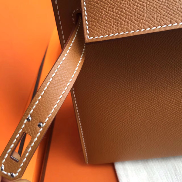 Hermes CK37 Brown Kelly 25 Epsom Palladium Hardware