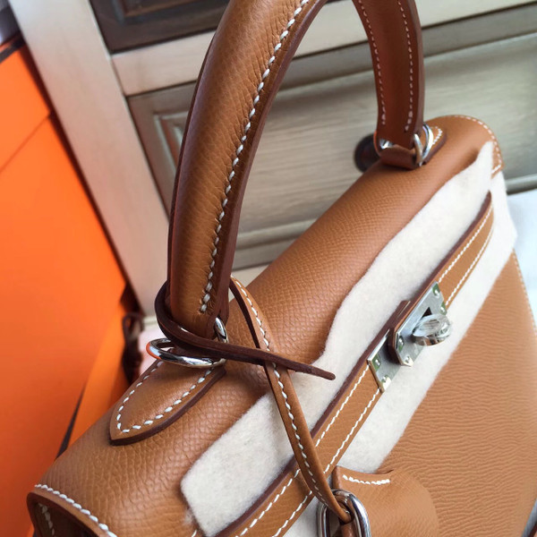 Hermes CK37 Brown Kelly 25 Epsom Palladium Hardware