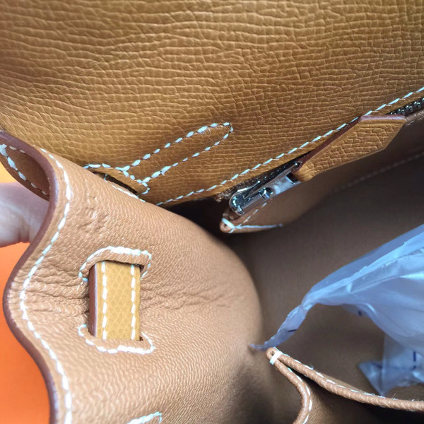 Hermes CK37 Brown Kelly 25 Epsom Palladium Hardware