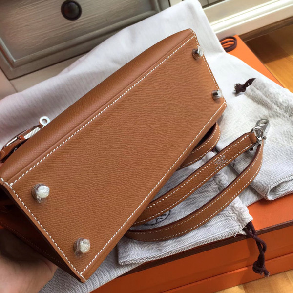 Hermes CK37 Brown Kelly 25 Epsom Palladium Hardware
