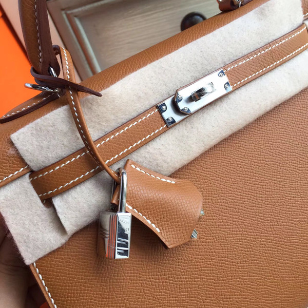 Hermes CK37 Brown Kelly 25 Epsom Palladium Hardware