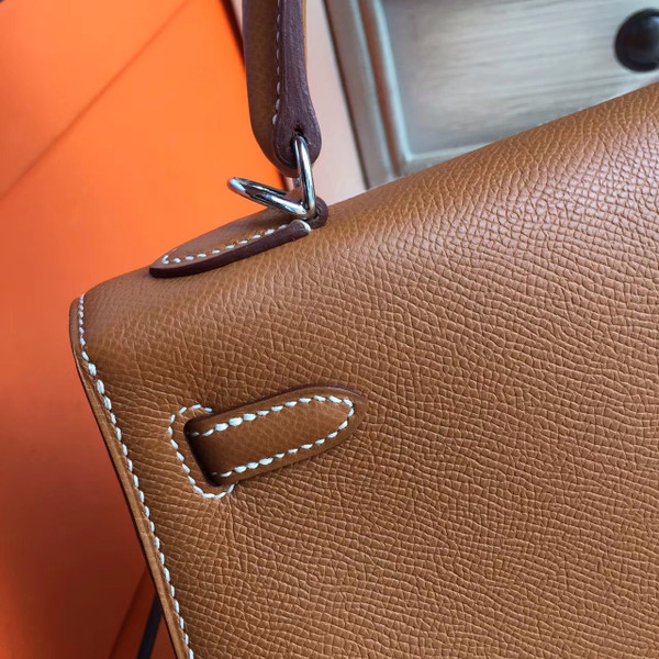 Hermes CK37 Brown Kelly 25 Epsom Palladium Hardware