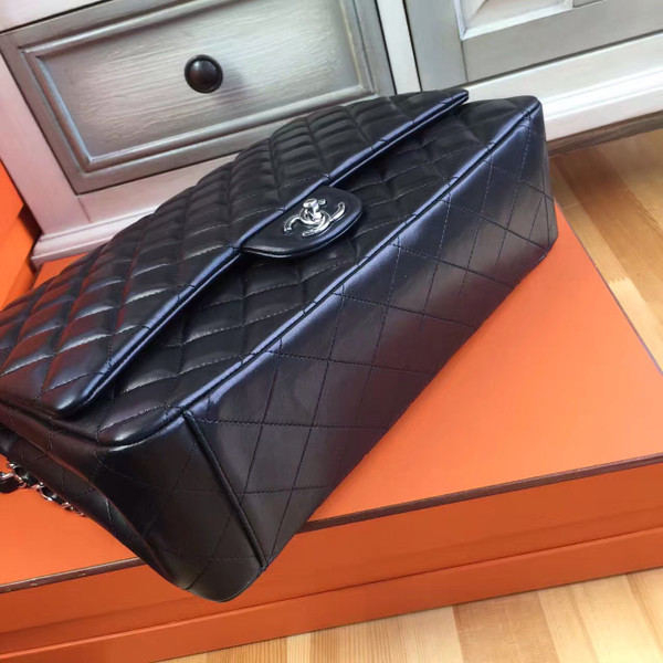 Chanel Black Quilted Lambskin Maxi Classic Double Flap Bag