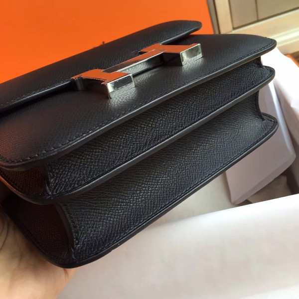Hermes Black Constance Epsom leather 18cm Palladium Hardware
