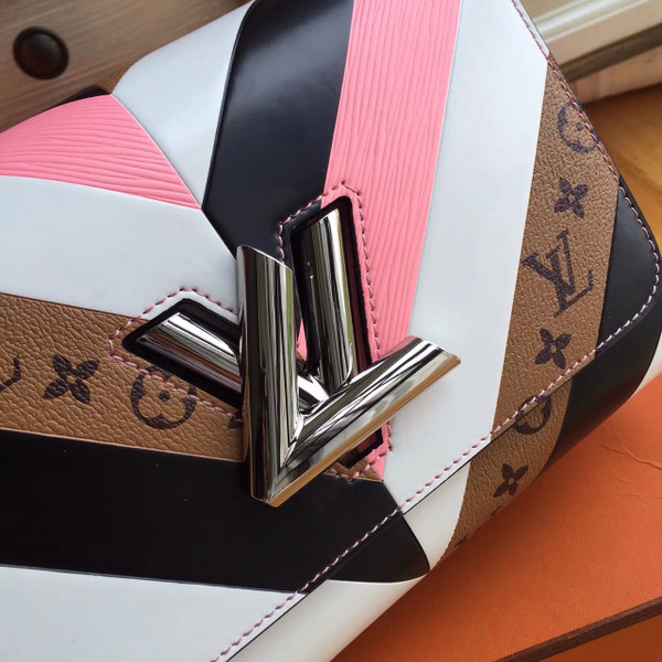 Louis Vuitton  White/Pink/Black and monogram Reverse Twist Bag  Limited Edition