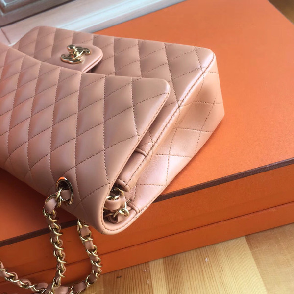 Chanel Peach Lambskin Classic Flap Bag