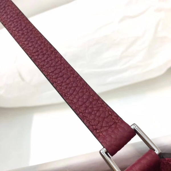 Hermes Rouge / Orange Picotin Lock 18 Togo Leather Bag