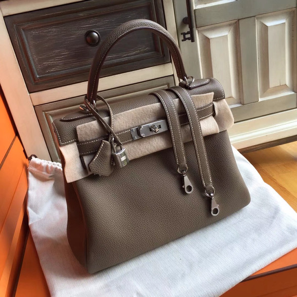 Hermes Gris Touterelle Kelly 28 cm Togo Palladium Hardware