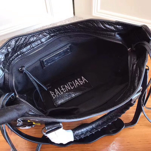 Balenciaga Women's Black Graffiti Classic City