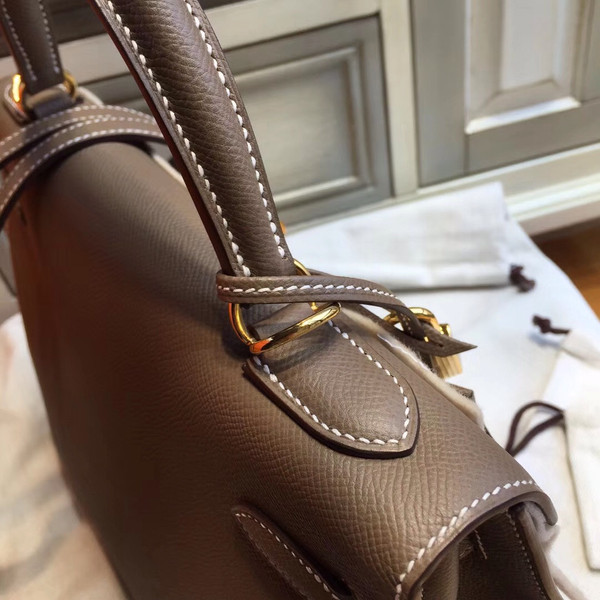  Hermès Etoupe grey Kelly 32 Epsom Gold Hardware