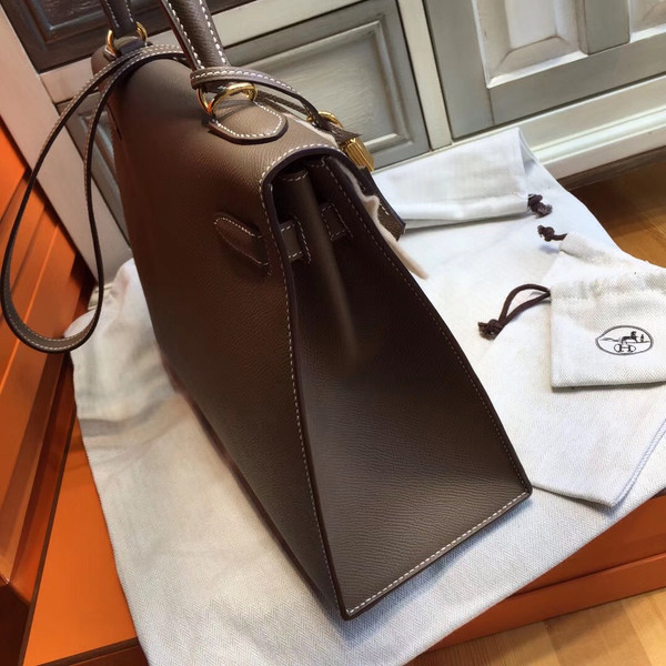  Hermès Etoupe grey Kelly 32 Epsom Gold Hardware