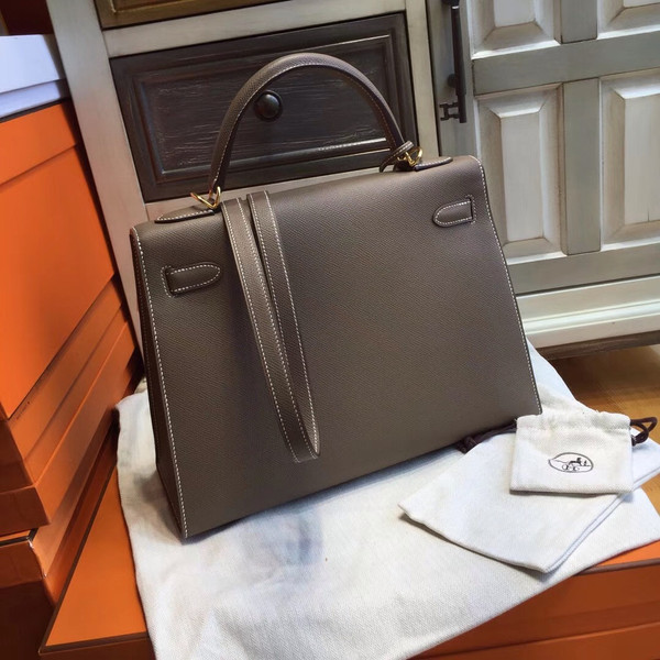  Hermès Etoupe grey Kelly 32 Epsom Gold Hardware
