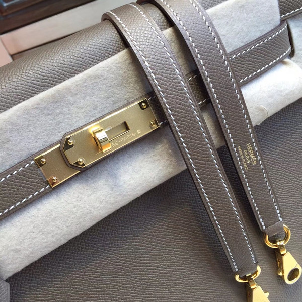  Hermès Etoupe grey Kelly 32 Epsom Gold Hardware