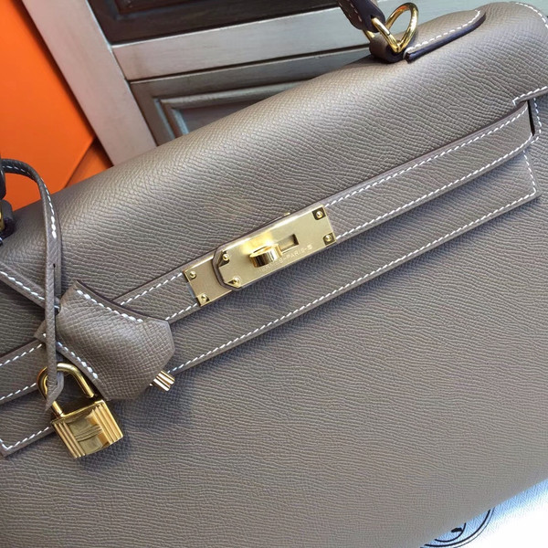 Hermès Etoupe grey Kelly 32 Epsom Gold Hardware