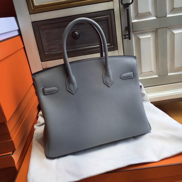 Hermès 4Z Gris Mouette Birkin 30 cm Togo Leather Gold Hardware