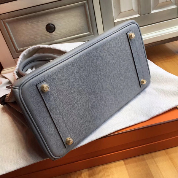 Hermès 4Z Gris Mouette Birkin 30 cm Togo Leather Gold Hardware