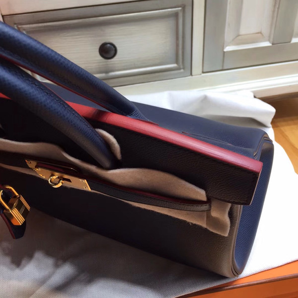 Hermes Royal Blue Birkin Bag 30cm Epsom Gold Hardware