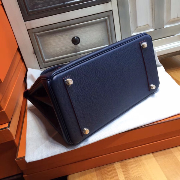 Hermes Royal Blue Birkin Bag 30cm Epsom Gold Hardware