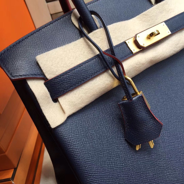 Hermes Royal Blue Birkin Bag 30cm Epsom Gold Hardware