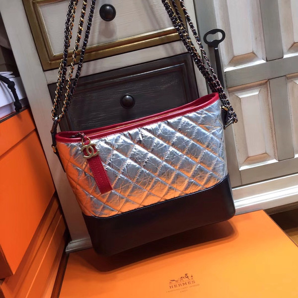 Chanel's Gabrielle Hobo Bag Silver/Black/Red A93824