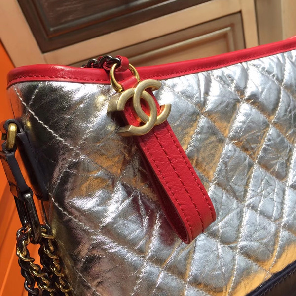 Chanel's Gabrielle Hobo Bag Silver/Black/Red A93824
