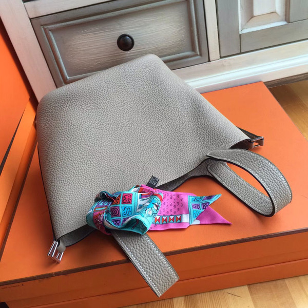 Hermes Etoupe  Picotin Lock MM Togo Leather Bag