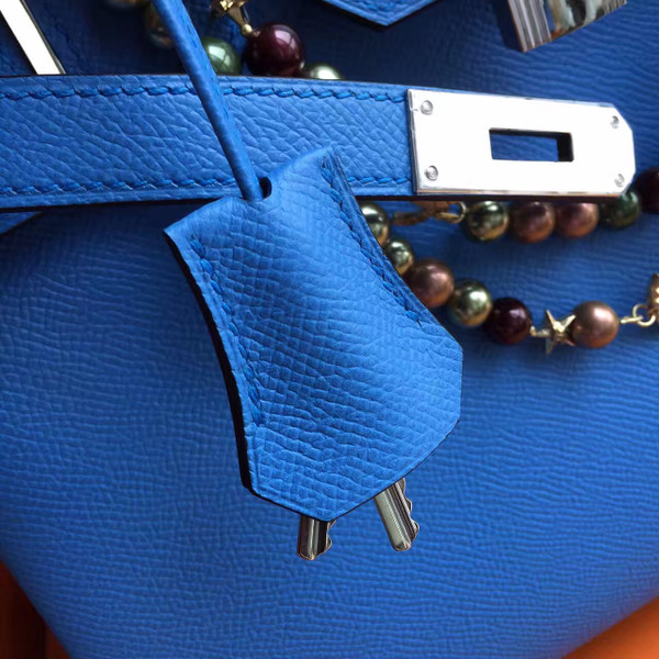 Hermes Bleu Paradis 2T Birkin 30 cm Epsom Palladium  Hardware