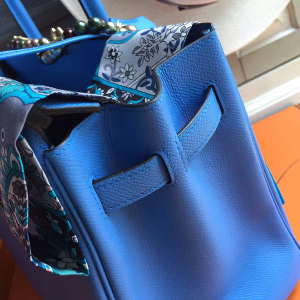 Hermes Bleu Paradis 2T Birkin 30 cm Epsom Palladium  Hardware