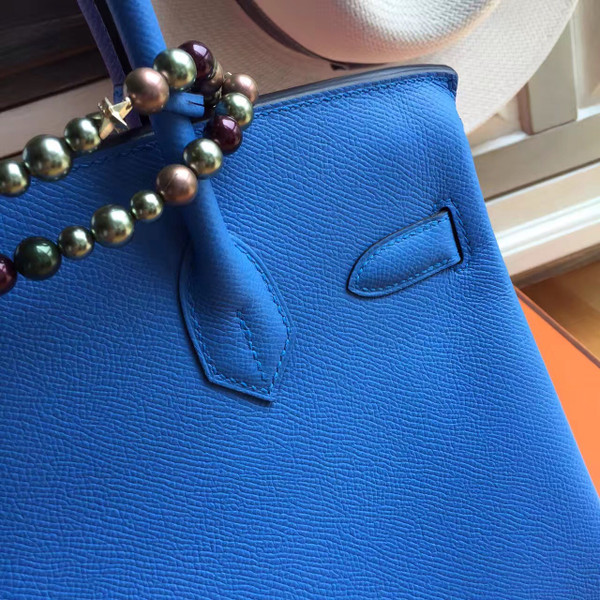 Hermes Bleu Paradis 2T Birkin 30 cm Epsom Palladium  Hardware