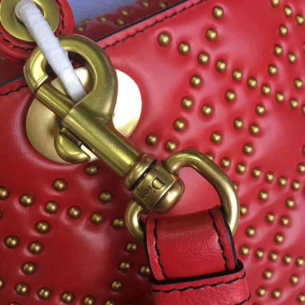 Christian Dior SUPPLE LADY DIOR BAG IN STUDDED RED LAMBSKIN LIMITED EDITION VALENTINE'S DAY 2018