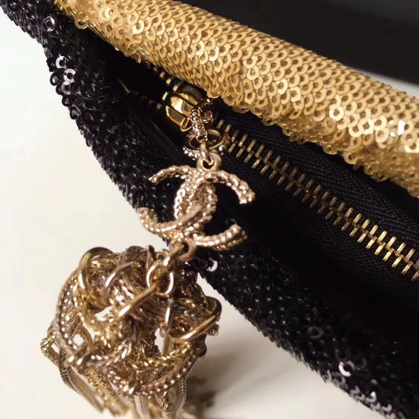 Chanel Please Do Not Disturb Clutch Bag Black/ Gold