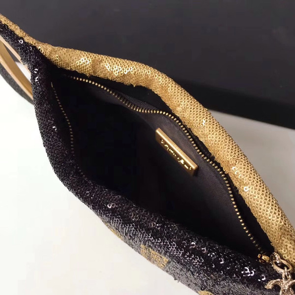 Chanel Please Do Not Disturb Clutch Bag Black/ Gold